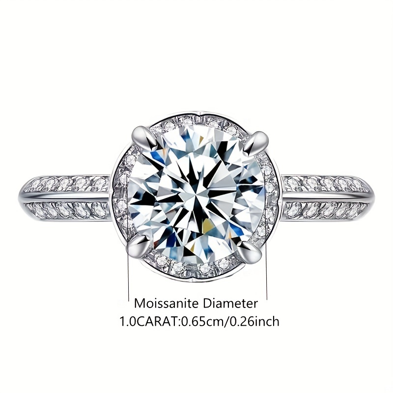Men's 1 Carat Four-Claw Moissanite Wedding Ring